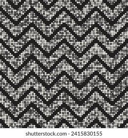 Vector seamless pattern. Repeating geometric abstract elements. Stylish monochrome background design.