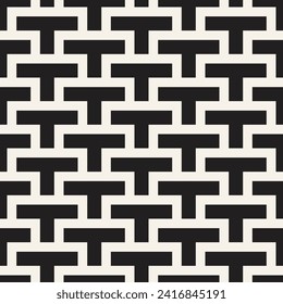 Vector seamless pattern. Repeating geometric elements. Stylish monochrome background design.
