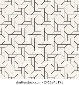 Vector seamless pattern. Repeating geometric elements. Stylish monochrome background design.