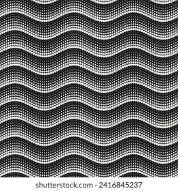 Vector seamless pattern. Repeating geometric elements. Stylish monochrome background design.