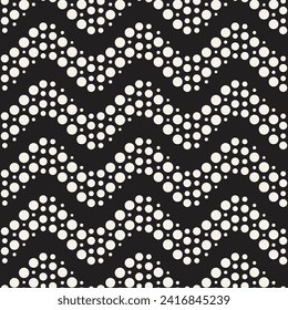 Vector seamless pattern. Repeating geometric elements. Stylish monochrome background design.