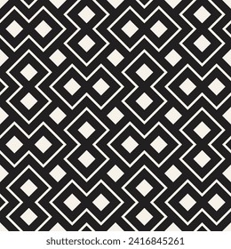 Vector seamless pattern. Repeating geometric elements. Stylish monochrome background design.