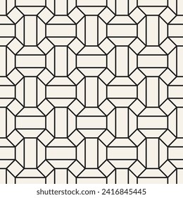 Vector seamless pattern. Repeating geometric elements. Stylish monochrome background design.