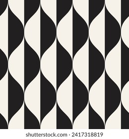 Vector seamless pattern. Repeating geometric elements. Stylish monochrome background design.