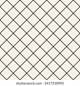 Vector seamless pattern. Repeating geometric elements. Stylish monochrome background design.