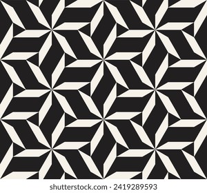 Vector seamless pattern. Repeating geometric elements. Stylish monochrome background design.