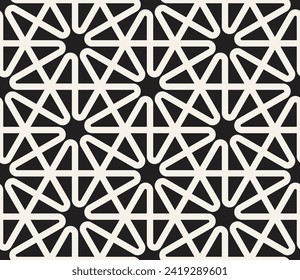 Vector seamless pattern. Repeating geometric elements. Stylish monochrome background design.