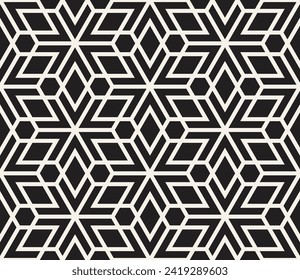 Vector seamless pattern. Repeating geometric elements. Stylish monochrome background design.