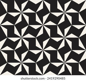Vector seamless pattern. Repeating geometric elements. Stylish monochrome background design.