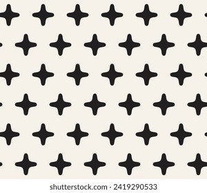 Vector seamless pattern. Repeating geometric elements. Stylish monochrome background design.