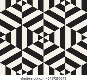 Vector seamless pattern. Repeating geometric elements. Stylish monochrome background design.