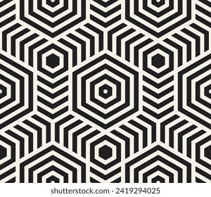 Vector seamless pattern. Repeating geometric elements. Stylish monochrome background design.