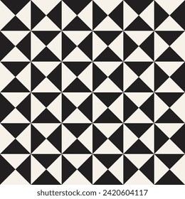 Vector seamless pattern. Repeating geometric elements. Stylish monochrome background design.