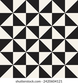 Vector seamless pattern. Repeating geometric elements. Stylish monochrome background design.