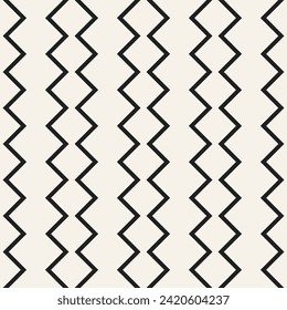 Vector seamless pattern. Repeating geometric elements. Stylish monochrome background design.