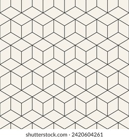 Vector seamless pattern. Repeating geometric elements. Stylish monochrome background design.