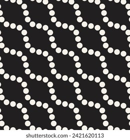 Vector seamless pattern. Repeating geometric elements. Stylish monochrome background design.