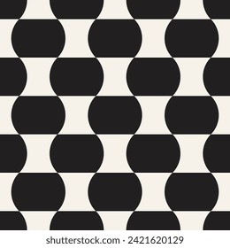Vector seamless pattern. Repeating geometric elements. Stylish monochrome background design.