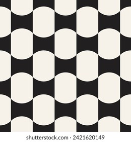 Vector seamless pattern. Repeating geometric elements. Stylish monochrome background design.