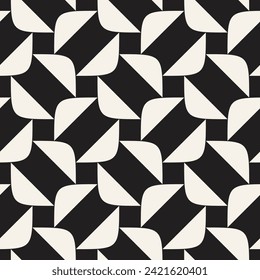 Vector seamless pattern. Repeating geometric elements. Stylish monochrome background design.