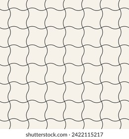 Vector seamless pattern. Repeating geometric elements. Stylish monochrome background design.