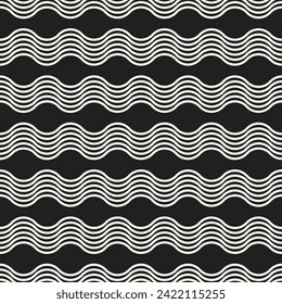 Vector seamless pattern. Repeating geometric elements. Stylish monochrome background design.
