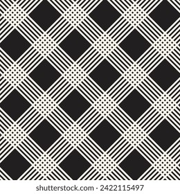 Vector seamless pattern. Repeating geometric elements. Stylish monochrome background design.