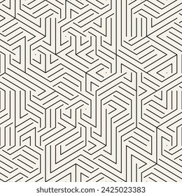 Vector seamless pattern. Repeating geometric elements. Stylish monochrome background design.