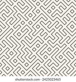 Vector seamless pattern. Repeating geometric elements. Stylish monochrome background design.