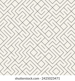 Vector seamless pattern. Repeating geometric elements. Stylish monochrome background design.