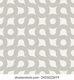 Vector seamless pattern. Repeating geometric elements. Stylish monochrome background design.