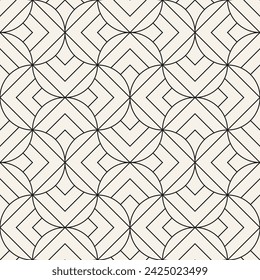 Vector seamless pattern. Repeating geometric elements. Stylish monochrome background design.