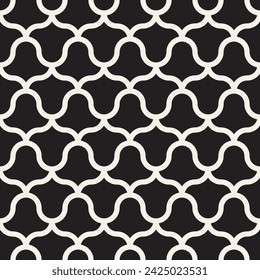 Vector seamless pattern. Repeating geometric elements. Stylish monochrome background design.
