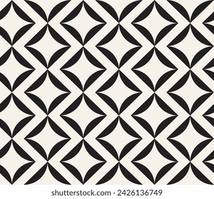 Vector seamless pattern. Repeating geometric elements. Stylish monochrome background design.