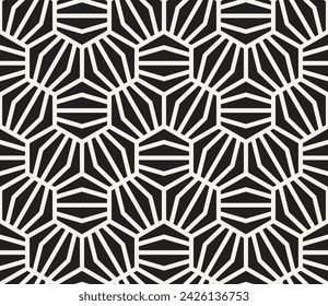 Vector seamless pattern. Repeating geometric elements. Stylish monochrome background design.