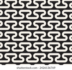 Vector seamless pattern. Repeating geometric elements. Stylish monochrome background design.