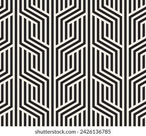 Vector seamless pattern. Repeating geometric elements. Stylish monochrome background design.
