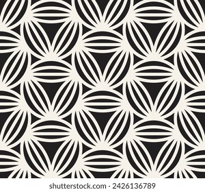 Vector seamless pattern. Repeating geometric elements. Stylish monochrome background design.