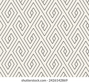 Vector seamless pattern. Repeating geometric elements. Stylish monochrome background design.