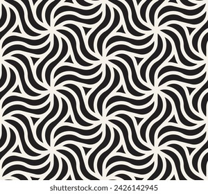 Vector seamless pattern. Repeating geometric elements. Stylish monochrome background design.