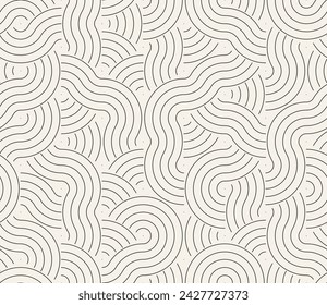 Vector seamless pattern. Repeating geometric elements. Stylish monochrome background design.