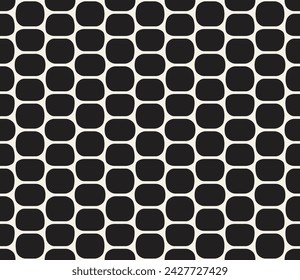 Vector seamless pattern. Repeating geometric elements. Stylish monochrome background design.