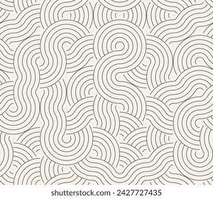 Vector seamless pattern. Repeating geometric elements. Stylish monochrome background design.