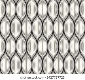 Vector seamless pattern. Repeating geometric elements. Stylish monochrome background design.