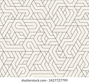 Vector seamless pattern. Repeating geometric elements. Stylish monochrome background design.