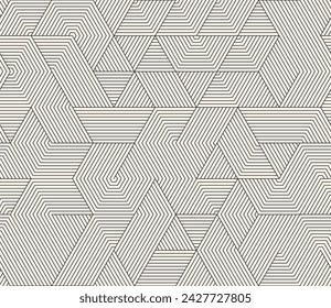 Vector seamless pattern. Repeating geometric elements. Stylish monochrome background design.