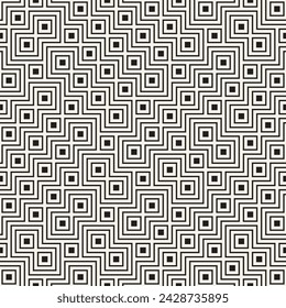Vector seamless pattern. Repeating geometric elements. Stylish monochrome background design.