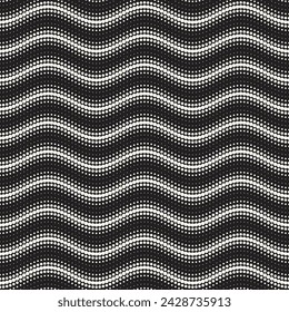 Vector seamless pattern. Repeating geometric elements. Stylish monochrome background design.