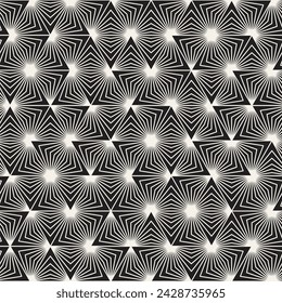 Vector seamless pattern. Repeating geometric elements. Stylish monochrome background design.