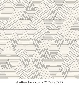 Vector seamless pattern. Repeating geometric elements. Stylish monochrome background design.